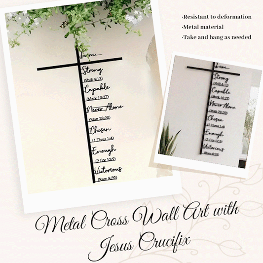 Croix en métal Art mural avec Jésus Crucifix