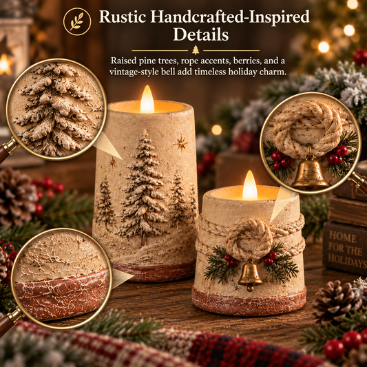 Décorations de Noël rustiques avec des bougies LED sans flamme