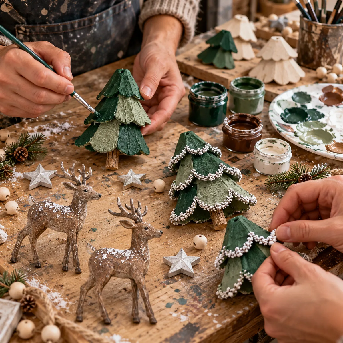 Guirlande de Noël lumineuse sur le thème de la forêt