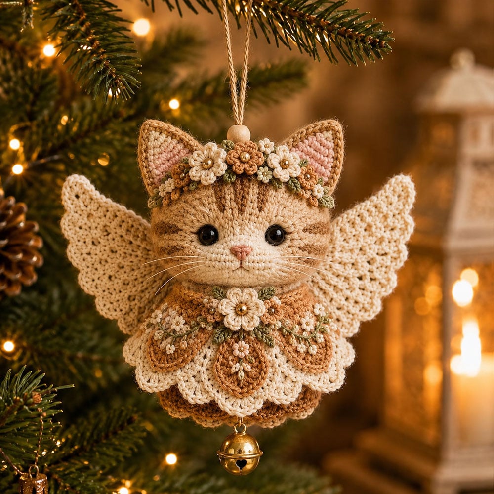 🔥Dernier jour : 50 % DE RÉDUCTION 🪽 Kit de bricolage pour réaliser une décoration de Noël « Animal Angel » au crochet