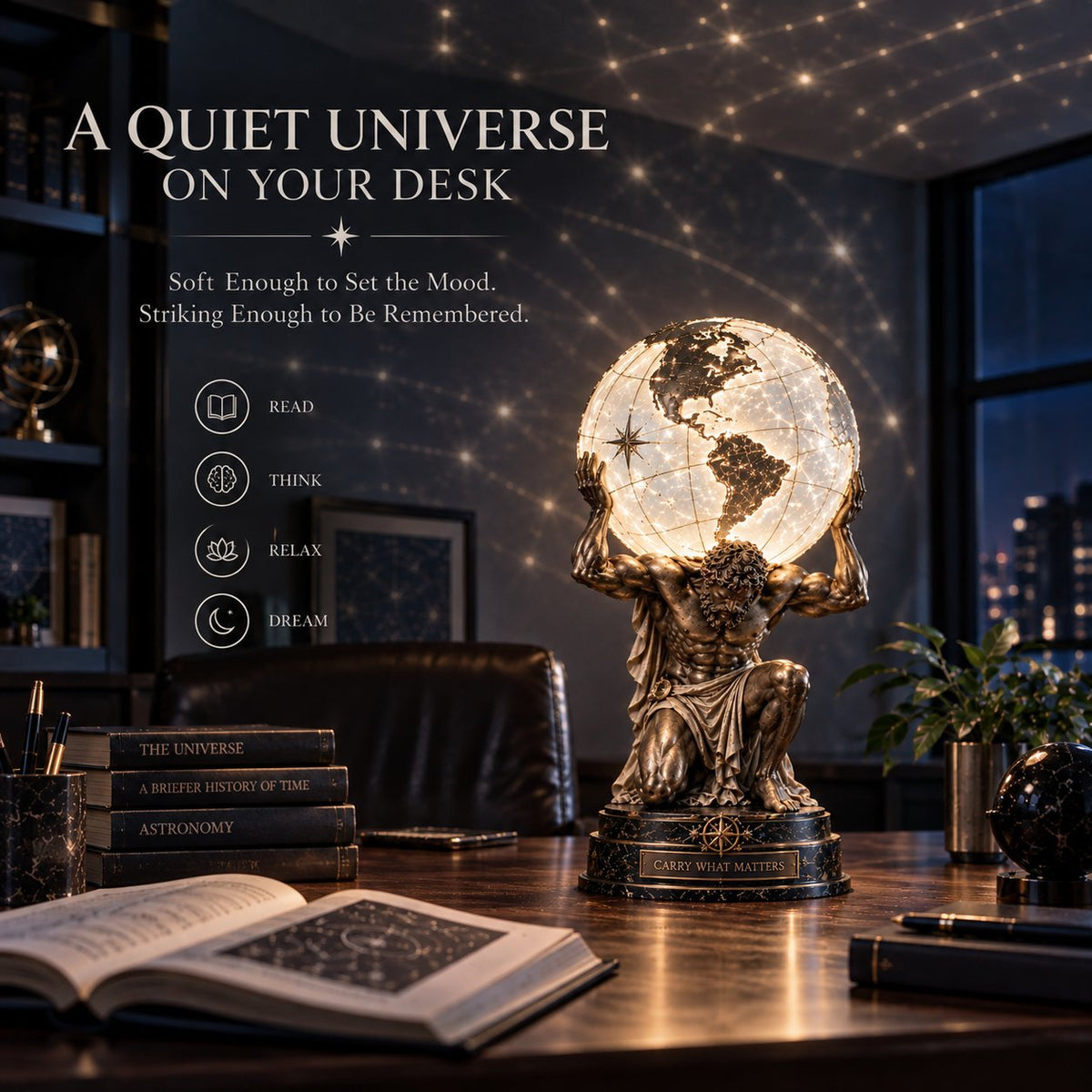 🌍 Lampe « Atlas » en forme de globe terrestre lumineux 🌌
