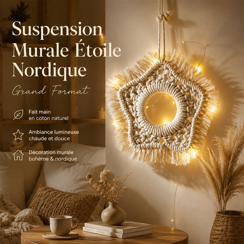 ⭐ Suspension Murale Étoile Nordique Grand Format