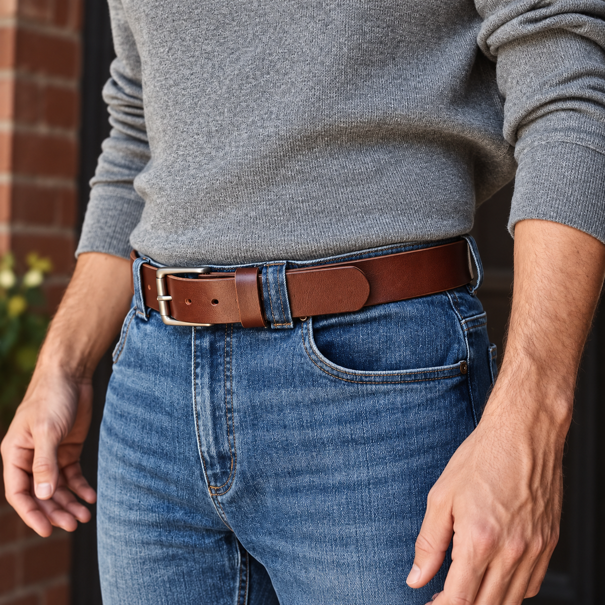🔥 Ceinture en cuir de buffle pleine fleur fabriquée à la main – Conçue pour durer