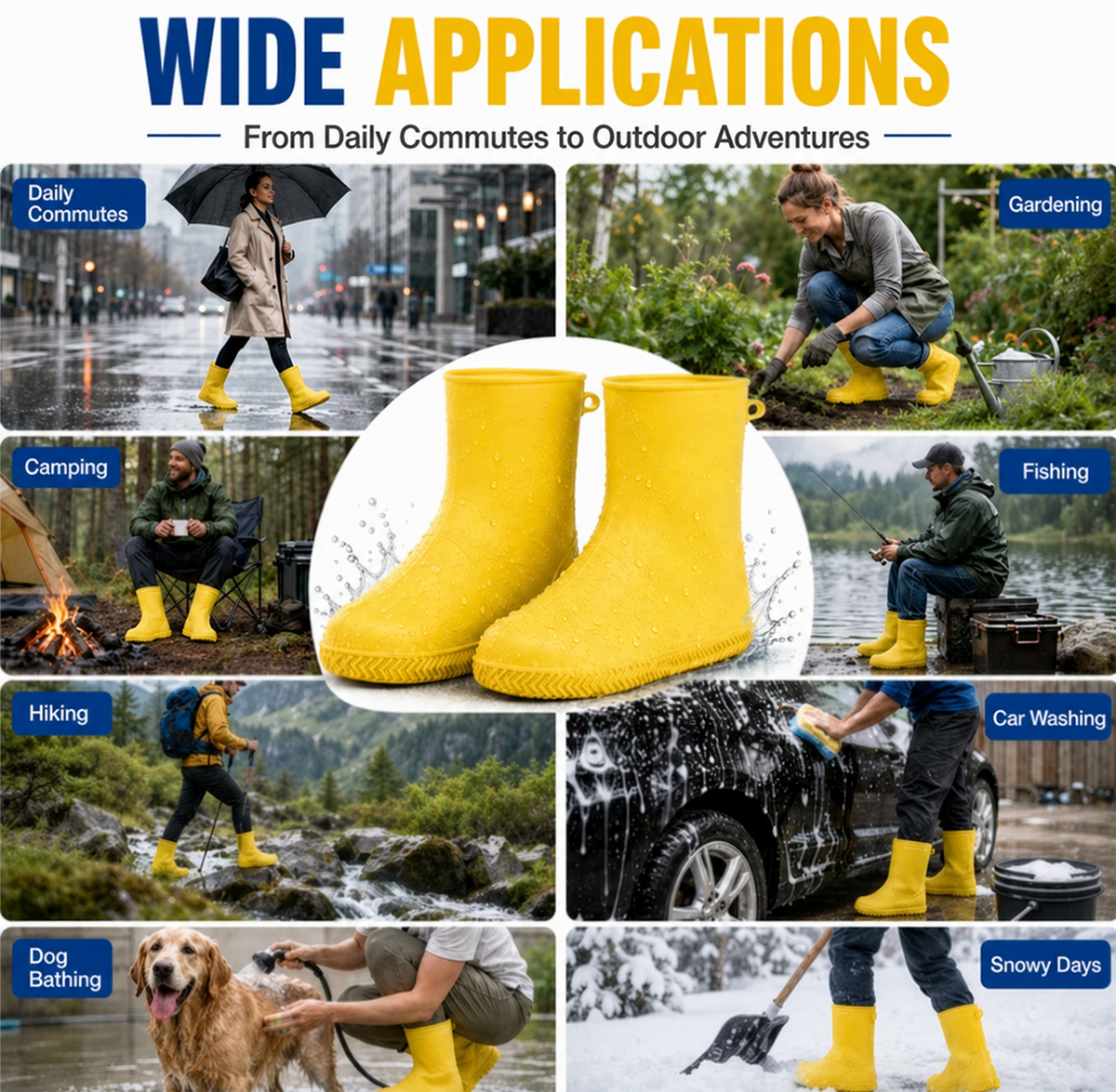 Fini les baskets mouillées ! Sur-chaussures pour forte pluie — Antidérapantes et pliables pour se glisser dans votre sac 🌧️