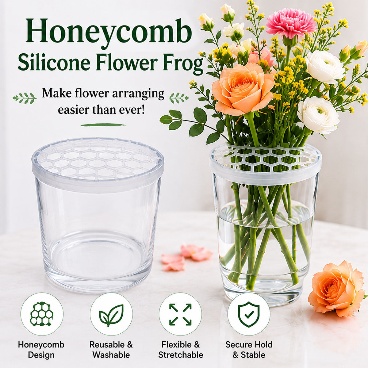🌸 Grille en silicone alvéolée pour compositions florales