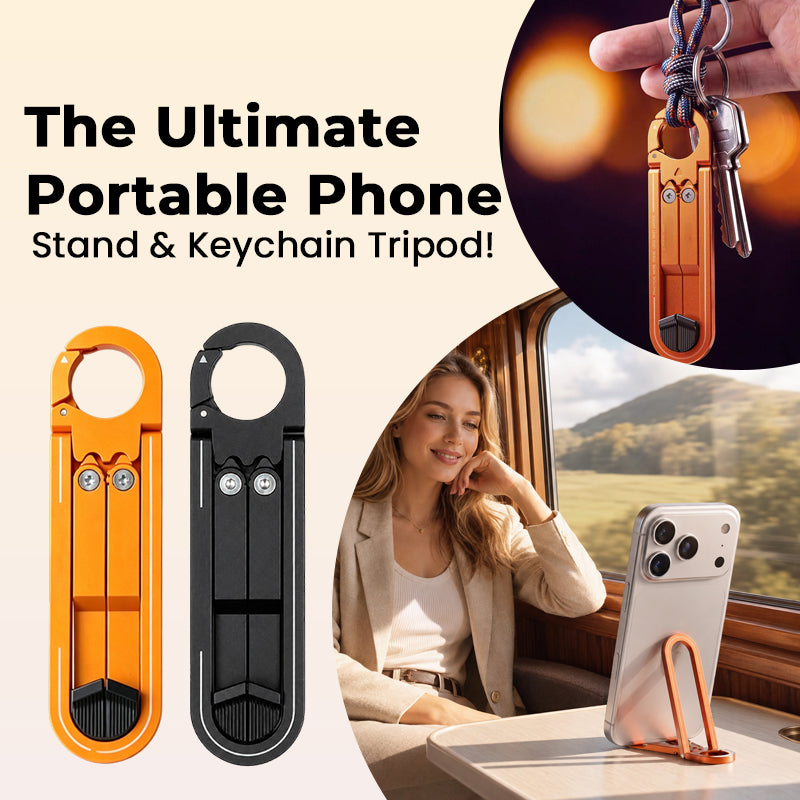 Support pour téléphone avec trépied et porte-clés
