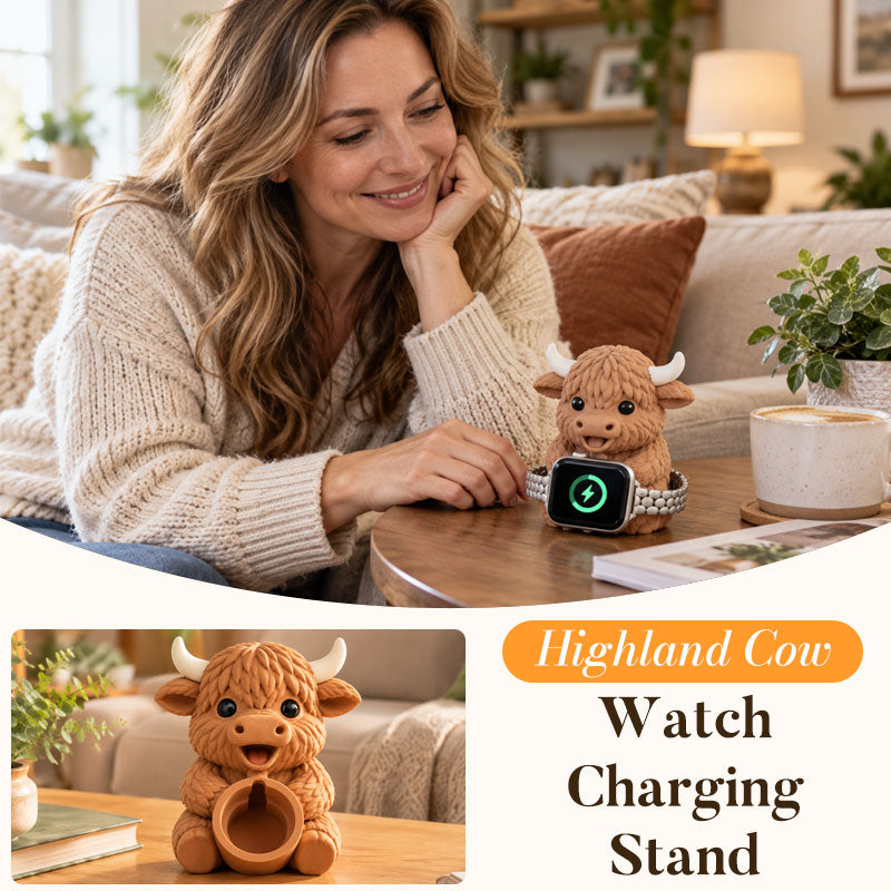 Support de recharge pour montre connectée « Highland Cow »