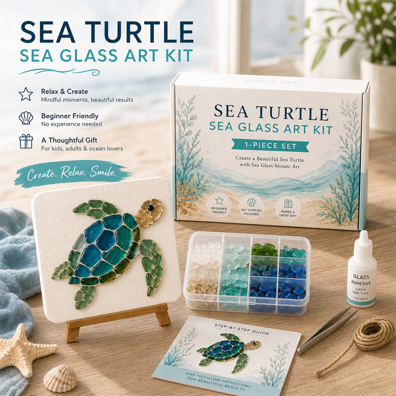 Kit d'art en verre de mer – Créez un magnifique chef-d'œuvre en mosaïque