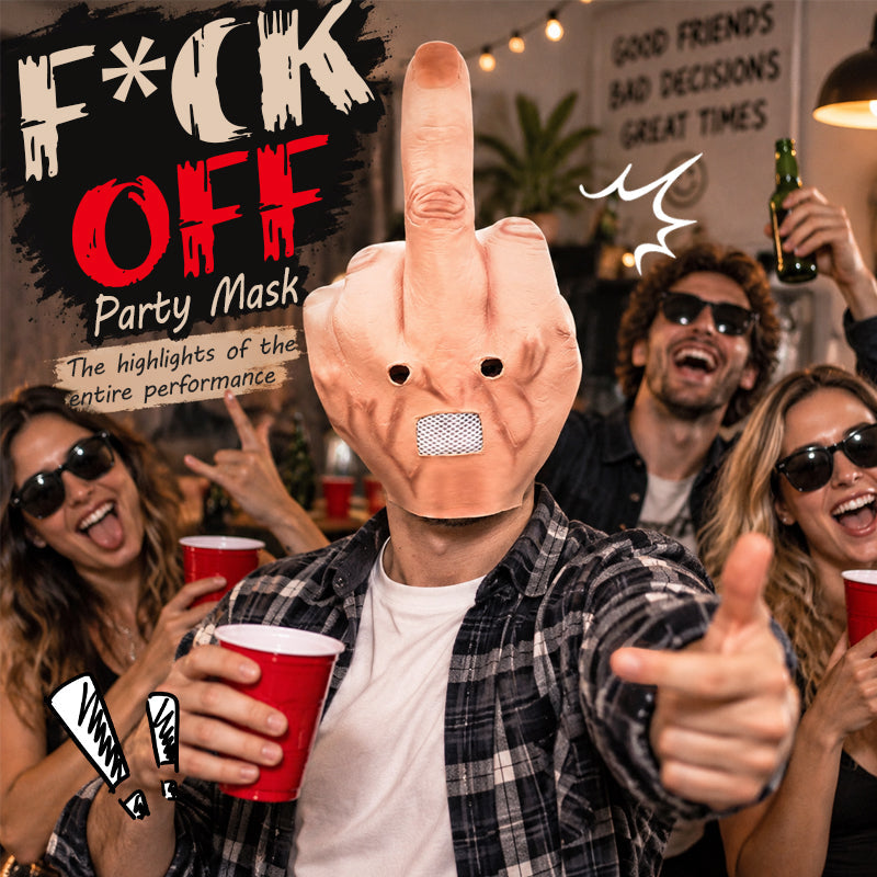 🖕 Le masque géant en forme de doigt d'honneur qui vole la vedette à la fête