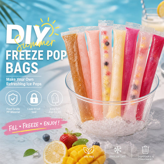 Sachets jetables pour glaces à l'eau - Moules à glaces à l'eau maison à faire soi-même - Sachets auto-fermeables de qualité alimentaire