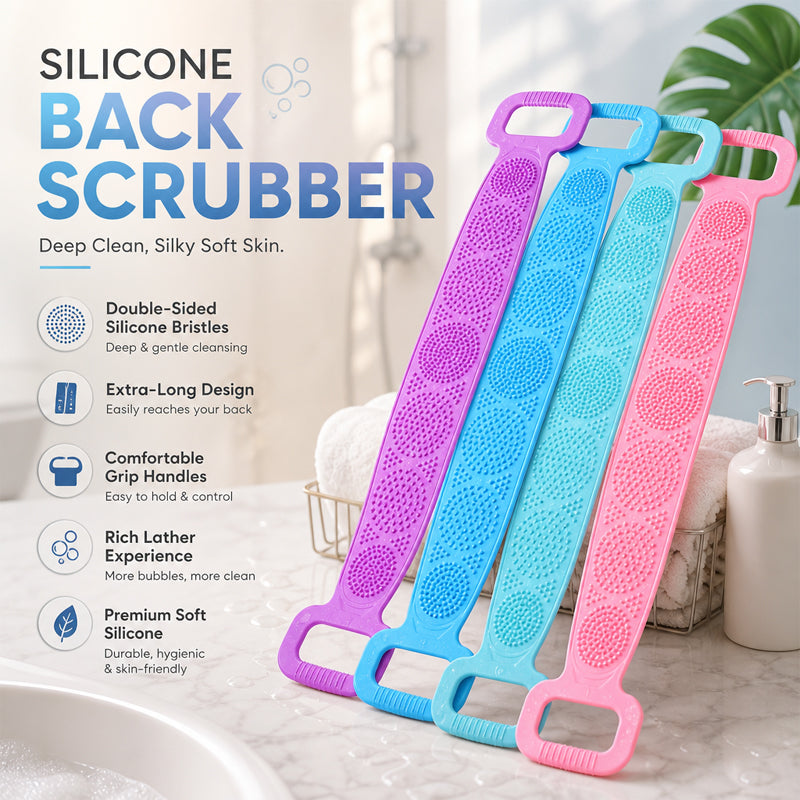 🌈Éponge en silicone pour le dos, pour un nettoyage rafraîchissant