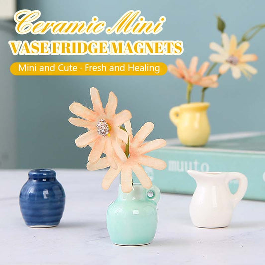 🌼 Mini vases en céramique aimants pour réfrigérateur
