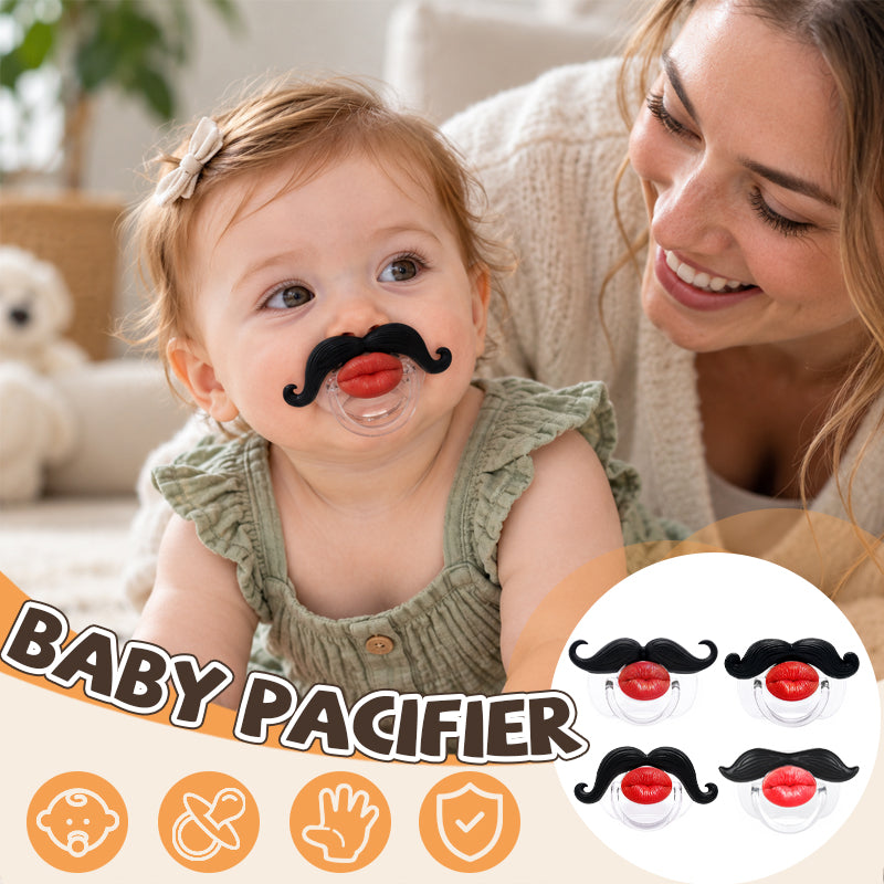 Sucette pour bébé « Lèvres rouges et moustache »