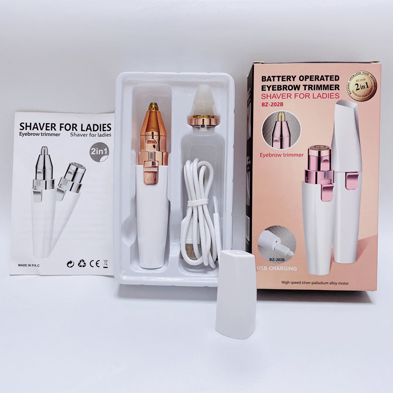 Appareil 2 en 1 pour l'épilation des sourcils et du visage pour les femmes