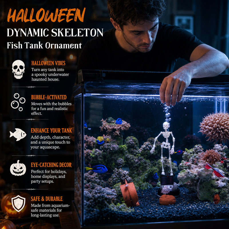 💀 Décoration d'aquarium « Squelette dynamique » : une décoration d'aquarium actionnée par l'air !🐠