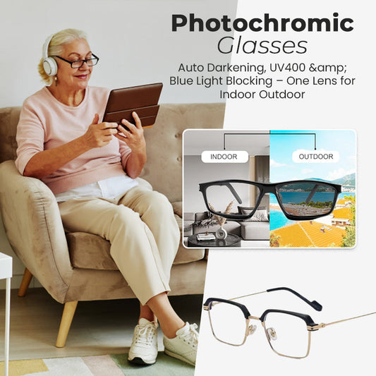 👓Lunettes photochromiques – Teinte automatique, protection UV400 et filtrage de la lumière bleue