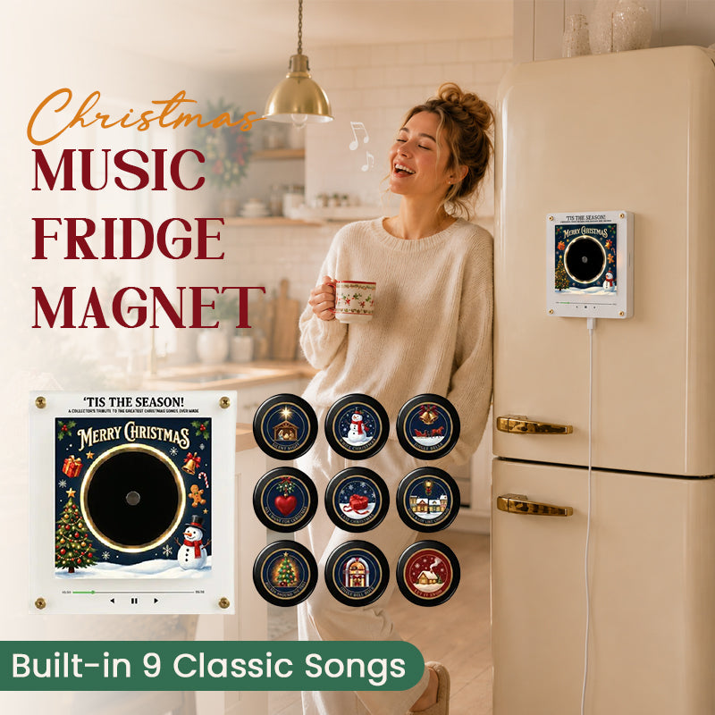 Autocollants de Noël pour réfrigérateur | Décoration interactive pour les fêtes avec 9 chansons de Noël classiques
