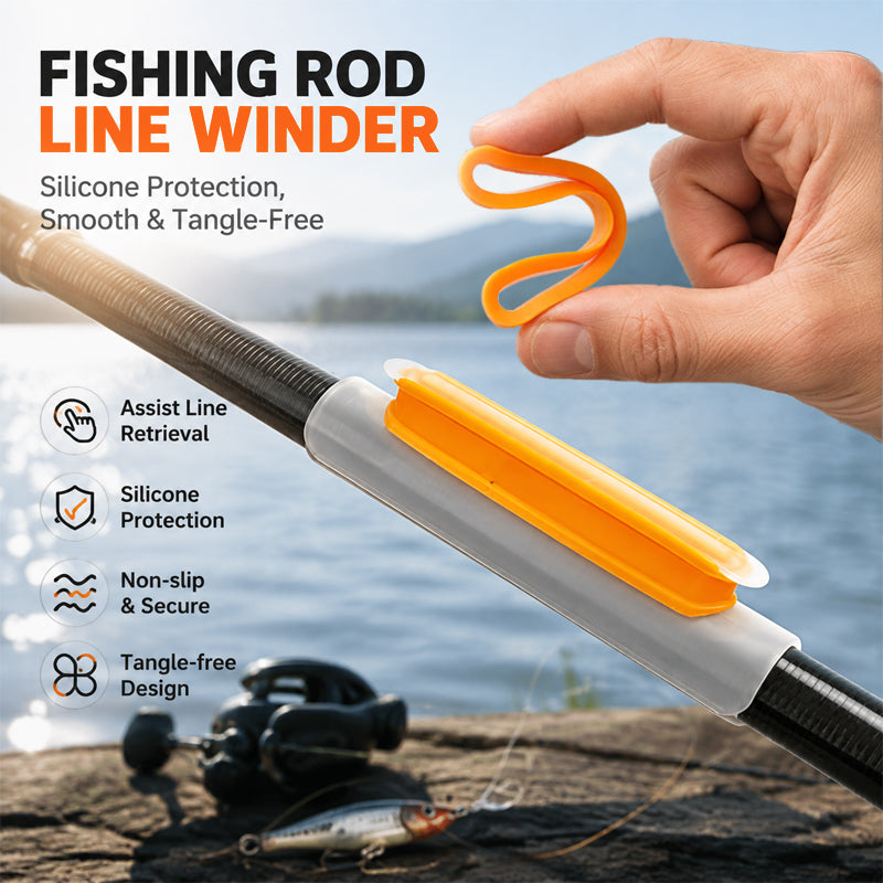 🎣 Porte-ligne amovible en silicone pour canne à pêche