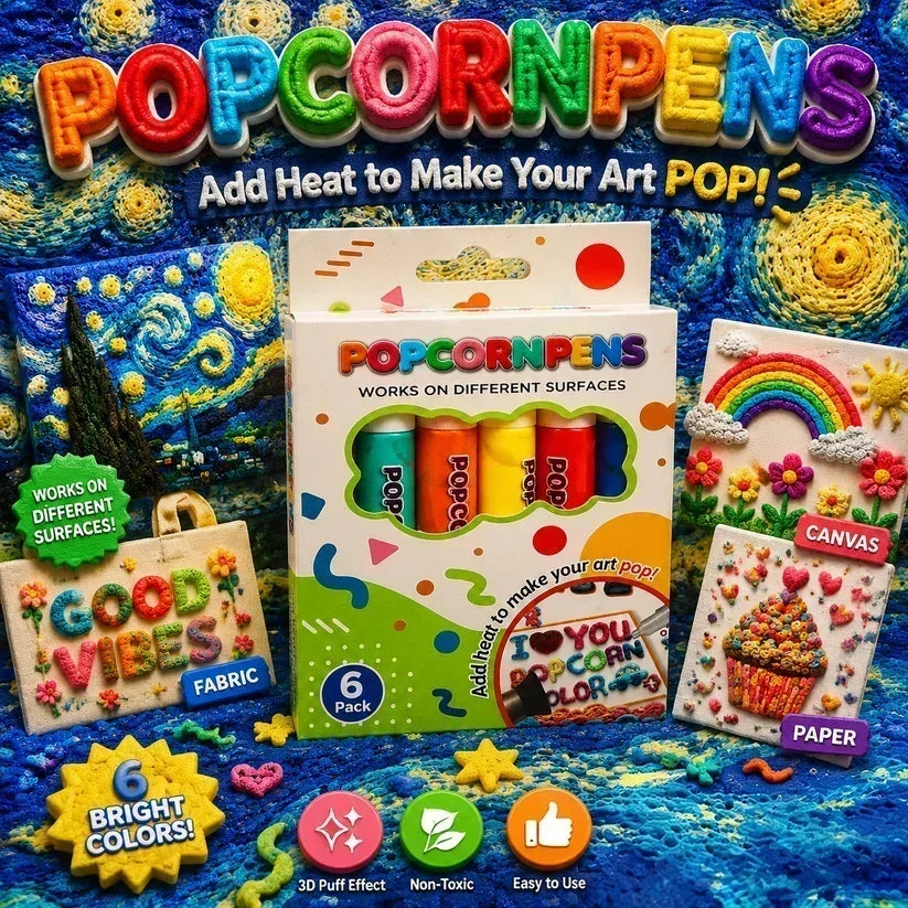 🎁🔮Stylo magique – Dessinez en 3D d'un seul trait !🎄 Stylos de dessin « Bubble Popcorn » à faire soi-même & 2 achetés, 1 offert 🔥