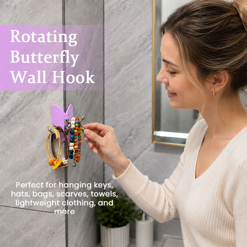 Pratique et mignon – Crochet mural en forme de papillon avec rotation à 180° 🦋✨🏡