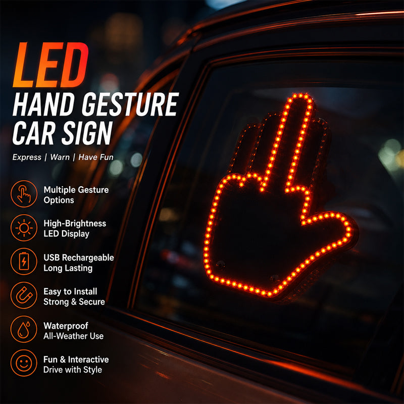 Éclairage LED gestuel pour vitres de voiture