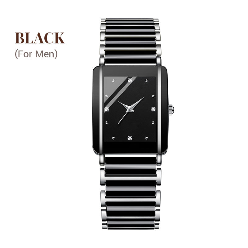 ⌚Montre-bracelet carrée en céramique à quartz, tendance