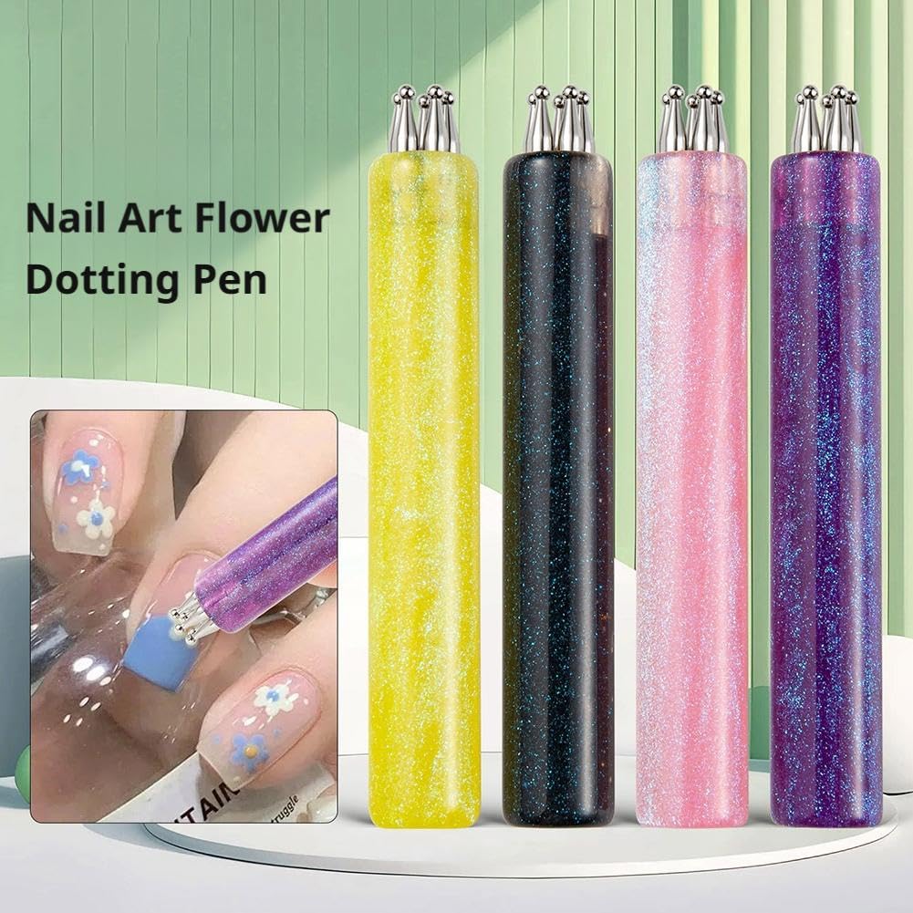 🌈Stylo à pois pour ongles « Fleur à 5 pétales »💅