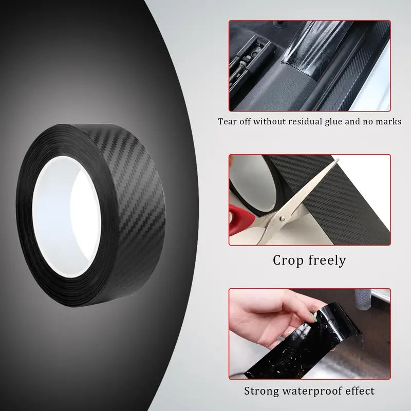 🚗Film de protection pour portière – film vinyle 3D en fibre de carbone résistant aux rayures et aux chocs, dos autocollant