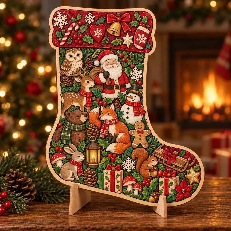 🎄Puzzle de Noël en bois avec support | 9 motifs festifs à assembler et à exposer 🧩