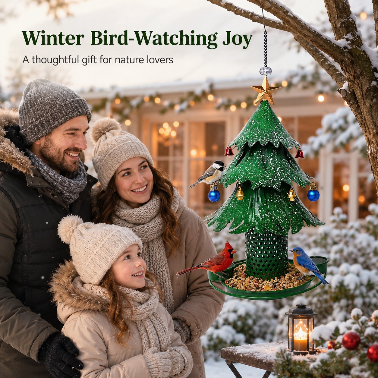 Mangeoire pour oiseaux en forme de sapin de Noël 🎄 Décoration festive pour le jardin pendant les fêtes