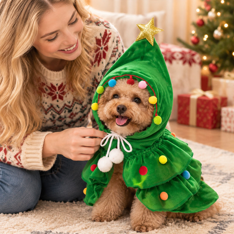 Cape « sapin de Noël » pour chats et chiens
