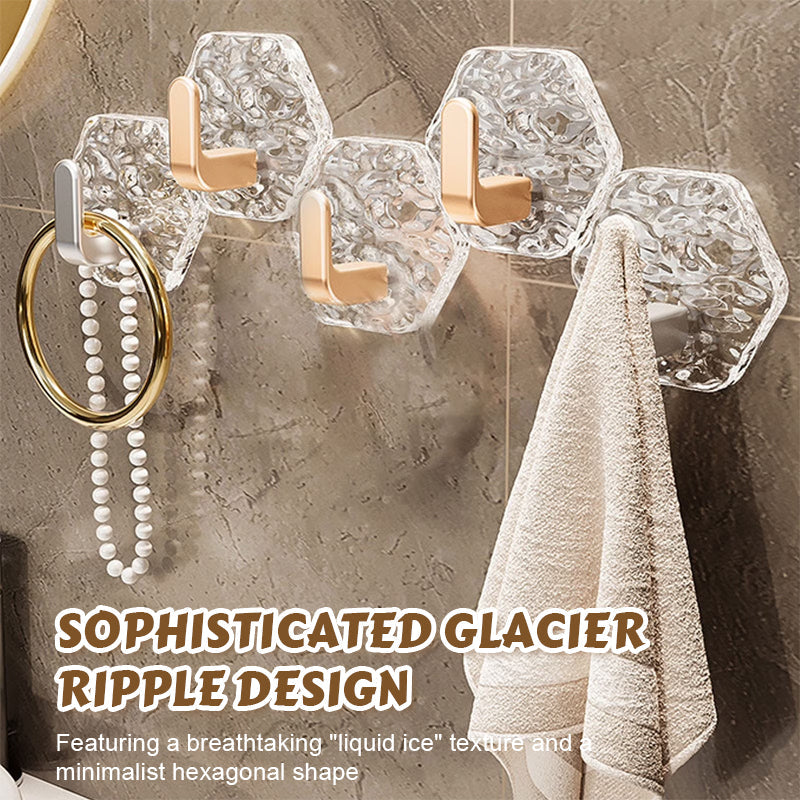 🧊Crochets autocollants de luxe à motif ondulé « Glacier »