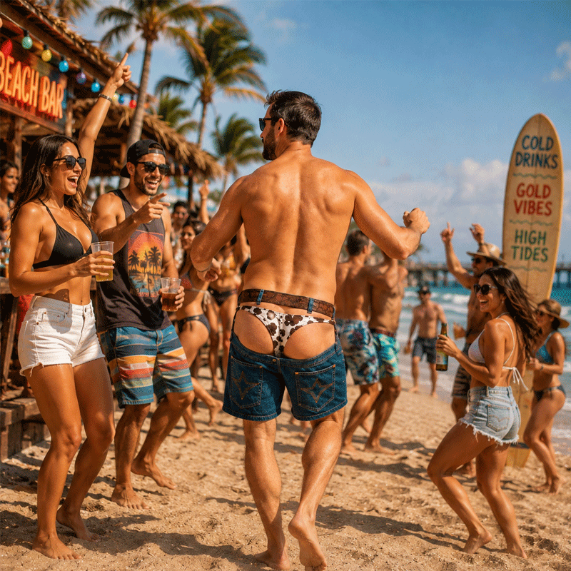 🏖️ Short de plage en jean| Short de plage fantaisie à effet d'illusion