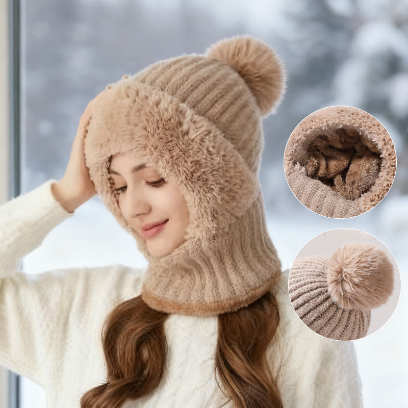 ❄️ Bonnet d'hiver épais en peluche 3 en 1🧣