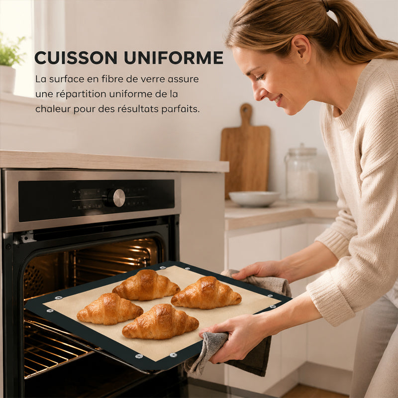 🍗 Tapis de cuisson anti-débordement avec boutons-pression