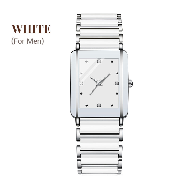 ⌚Montre-bracelet carrée en céramique à quartz, tendance
