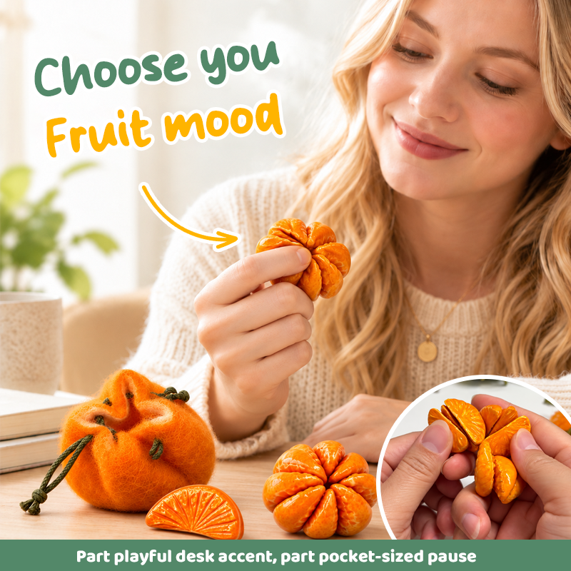 Jouet en feutre en forme de fruit à presser | Jouet tactile portable anti-stress