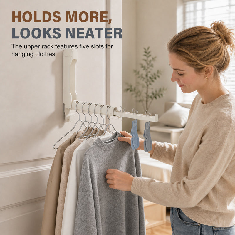 🧺 Porte-vêtements pliable à accrocher à la porte