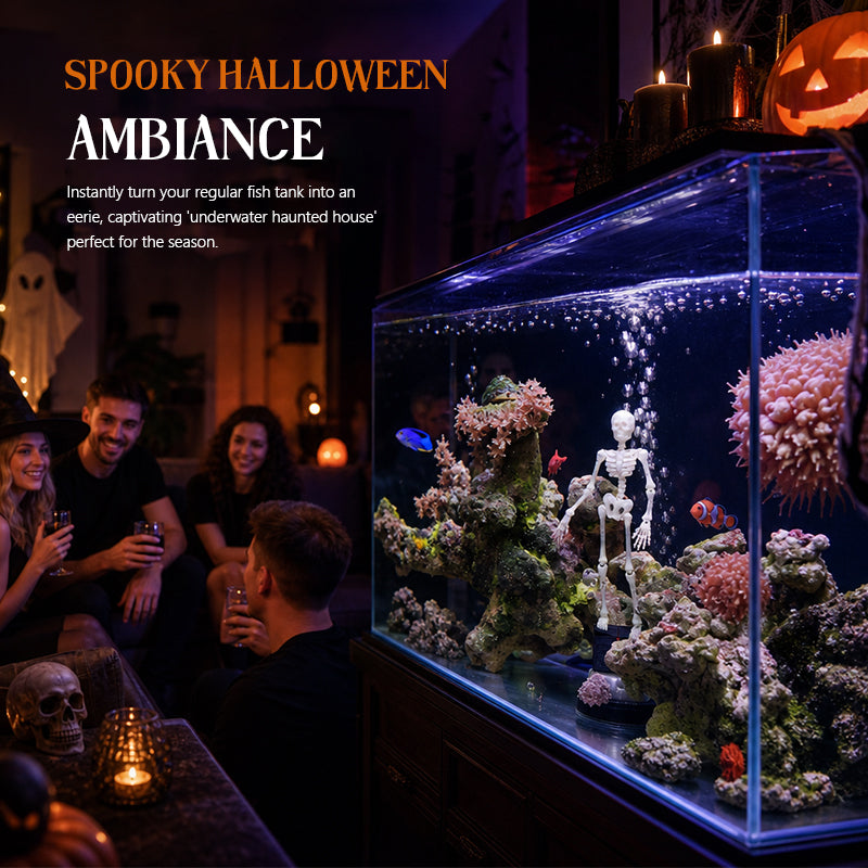 💀 Décoration d'aquarium « Squelette dynamique » : une décoration d'aquarium actionnée par l'air !🐠