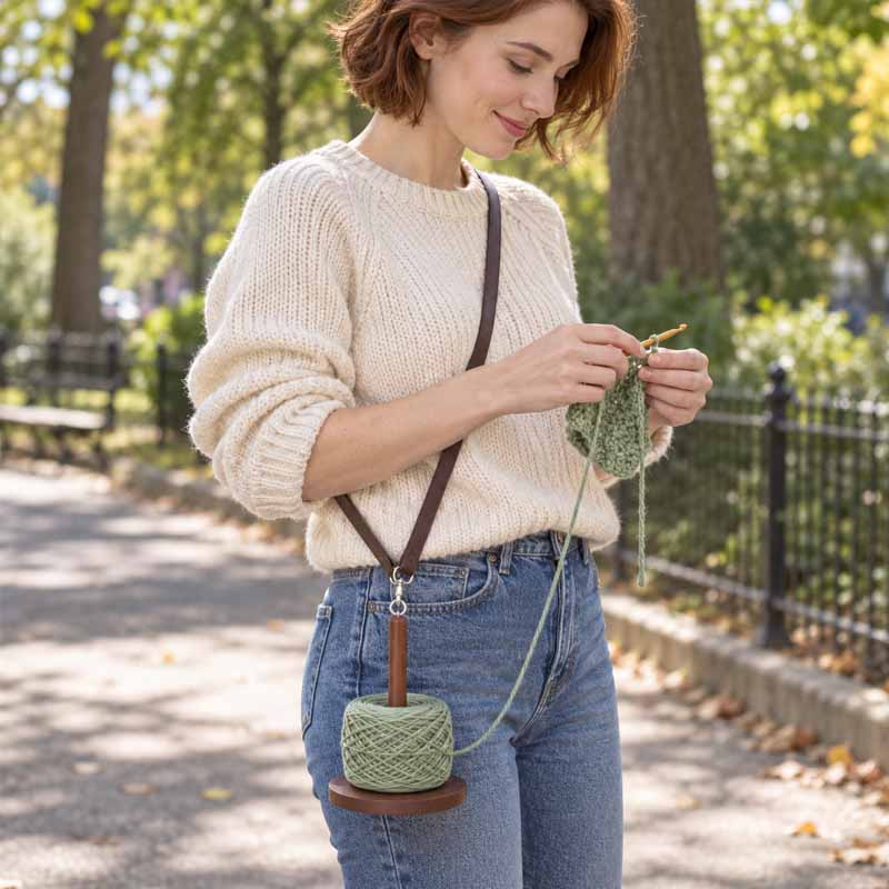🧶Porte-fil portable — Support de filage et d'enroulement permettant de garder le fil à portée de main tout en ayant les mains libres
