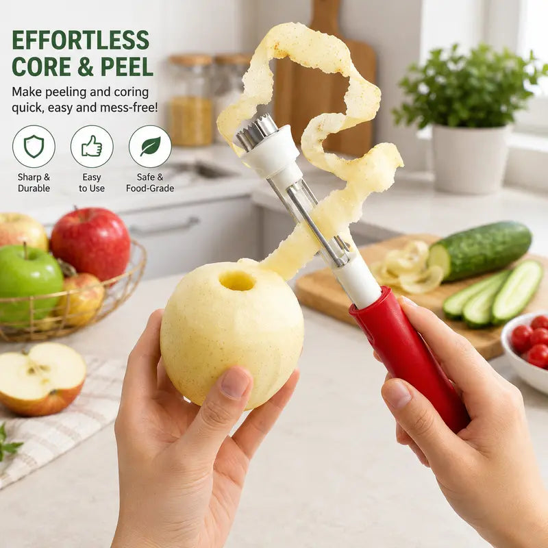 🍎 Outil 2-en-1 en acier inoxydable pour évider les pommes : un évideur de fruits en un seul geste ! ✨
