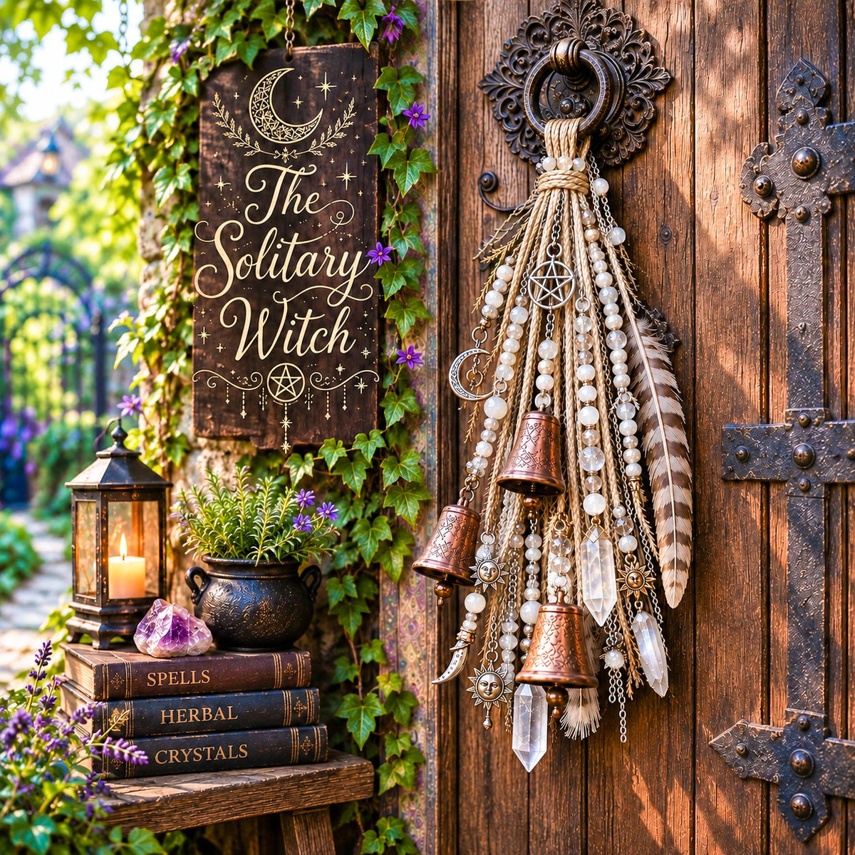🔮Clochette de décoration pour porte sur le thème des sorcières | 🌙Clochettes, cristaux et décorations suspendues sur le thème du ciel