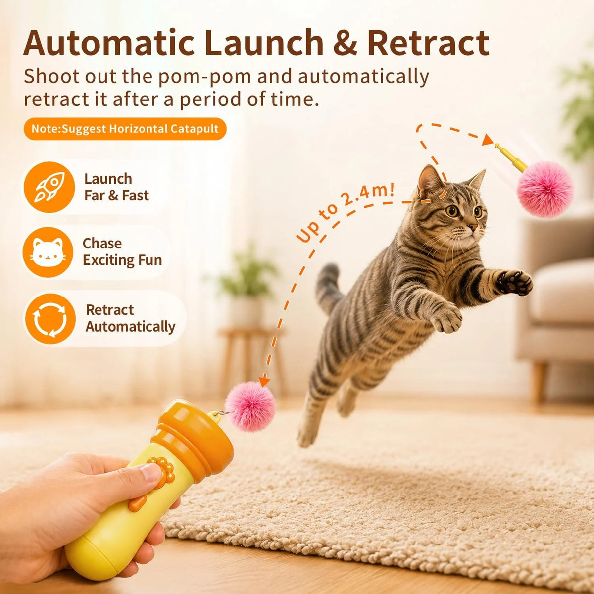 Lanceur automatique de jouets pour chats