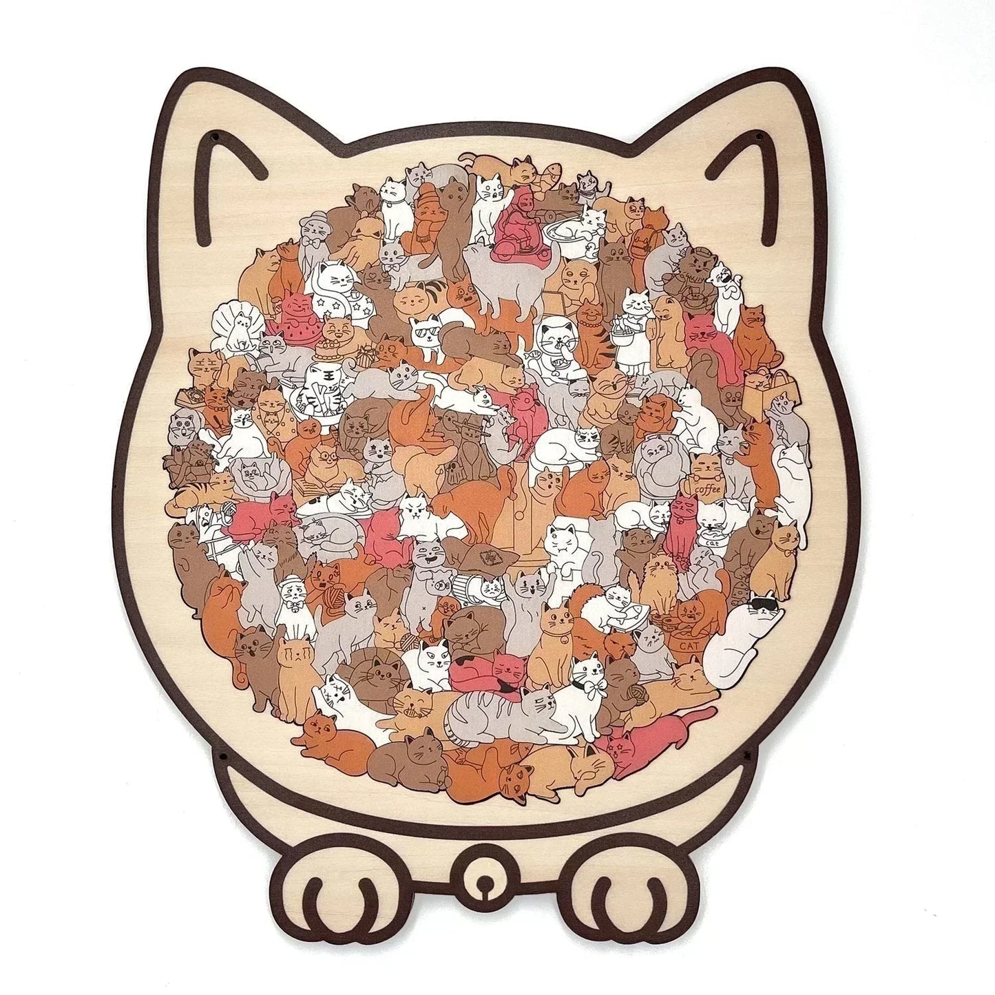 ⏳Spécial à durée limitée⏰Puzzle en bois de 135 pièces en forme de chat😸