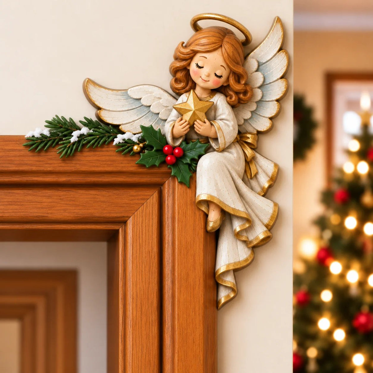 ⏰DERNIER JOUR : 50 % DE RÉDUCTION 🎅 Décoration d'angle pour encadrement de porte « Peekaboo » de Noël