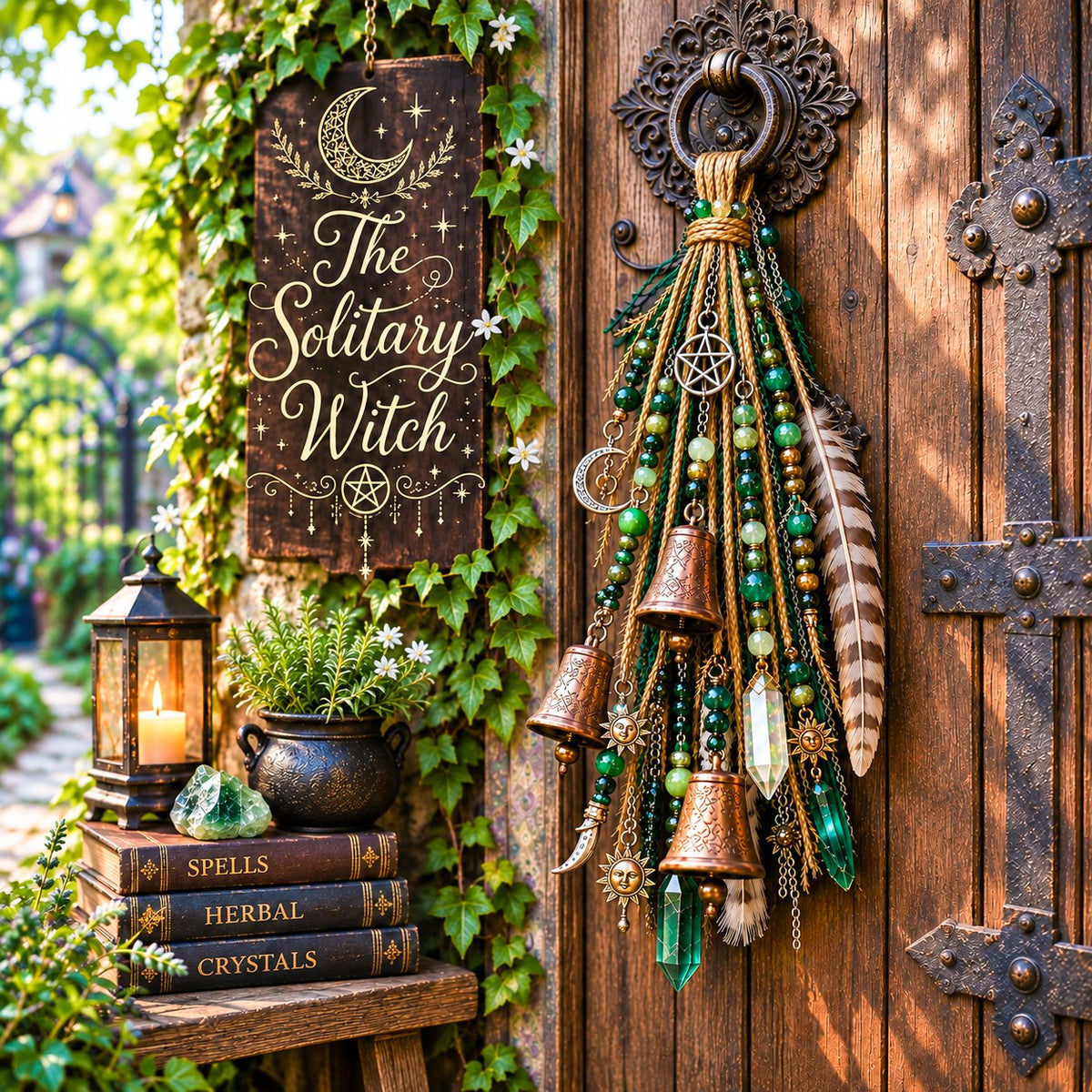 🔮Clochette de décoration pour porte sur le thème des sorcières | 🌙Clochettes, cristaux et décorations suspendues sur le thème du ciel