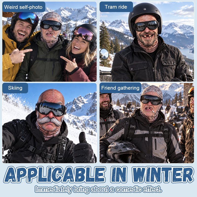 Masque de ski réaliste et drôle – Accessoire hilarant pour les fêtes d'hiver en plein air entre amis