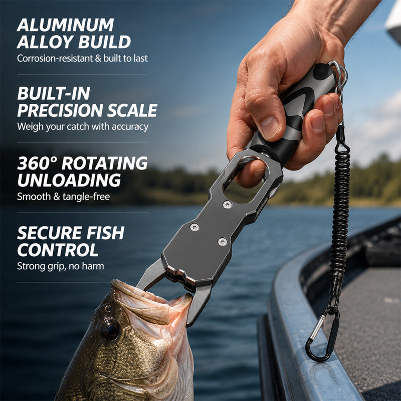 Pince à poissons en alliage d'aluminium avec balance, pour la pêche au leurre