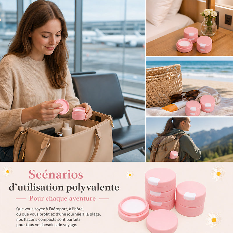Conteneur de voyage magnétique de pour crème et lotion