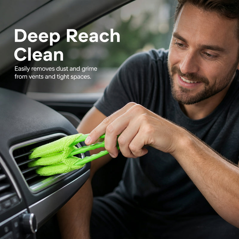 🍀Brosse multifonction pour le nettoyage des grilles d'aération de la voiture et de la maison